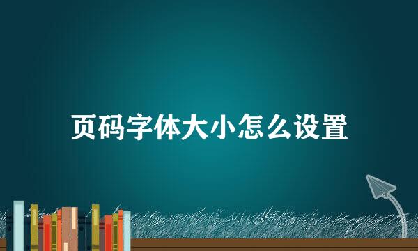页码字体大小怎么设置