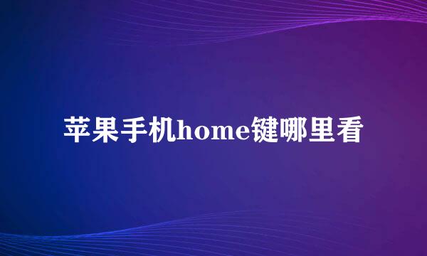 苹果手机home键哪里看