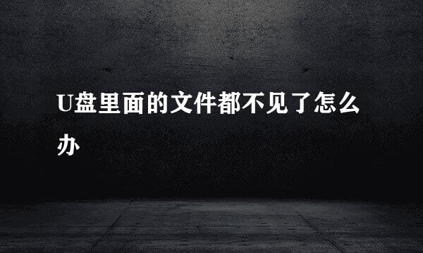 U盘里面的文件都不见了怎么办