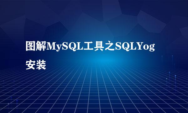 图解MySQL工具之SQLYog安装