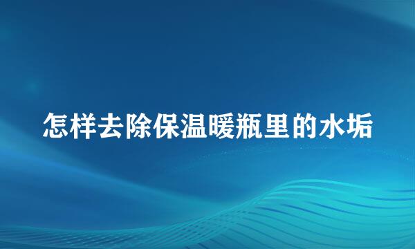 怎样去除保温暖瓶里的水垢