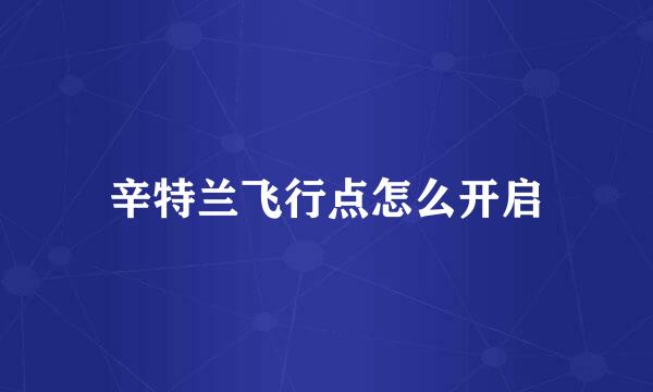 辛特兰飞行点怎么开启