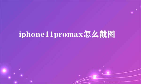 iphone11promax怎么截图