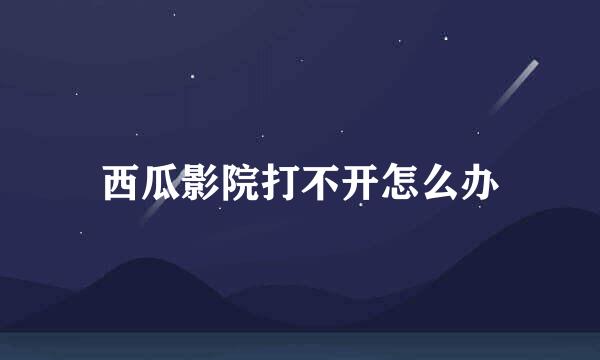 西瓜影院打不开怎么办