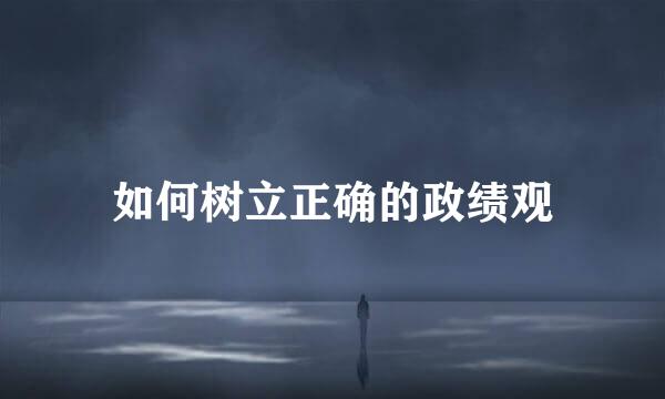 如何树立正确的政绩观