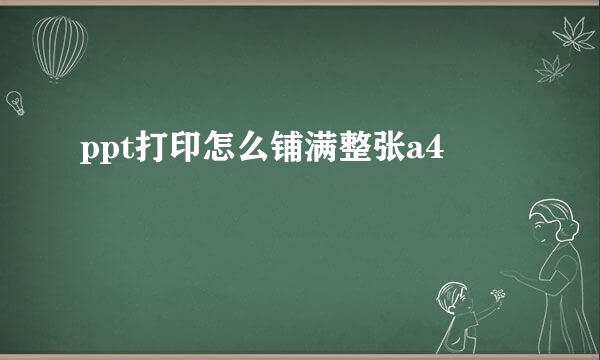 ppt打印怎么铺满整张a4