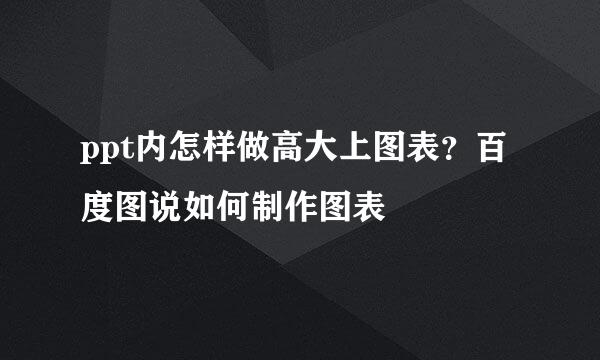 ppt内怎样做高大上图表？百度图说如何制作图表