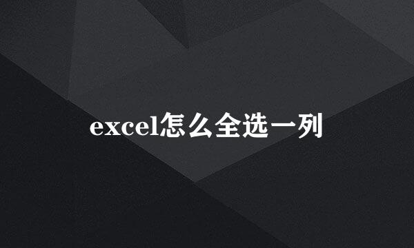 excel怎么全选一列