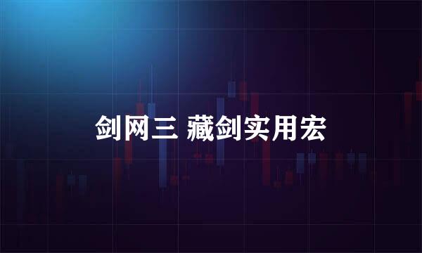 剑网三 藏剑实用宏