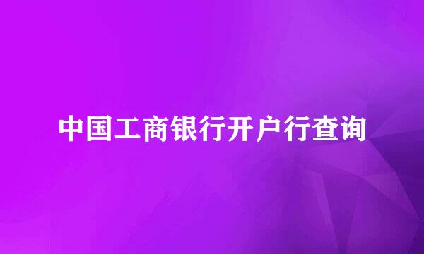 中国工商银行开户行查询