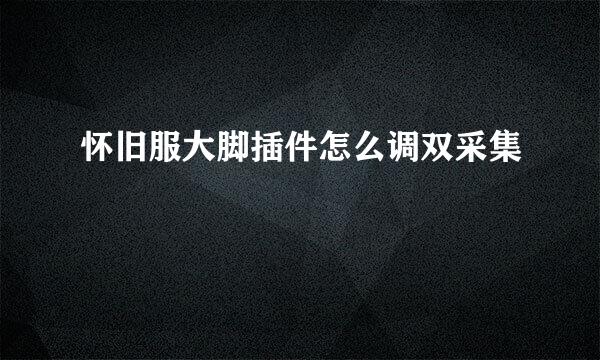怀旧服大脚插件怎么调双采集