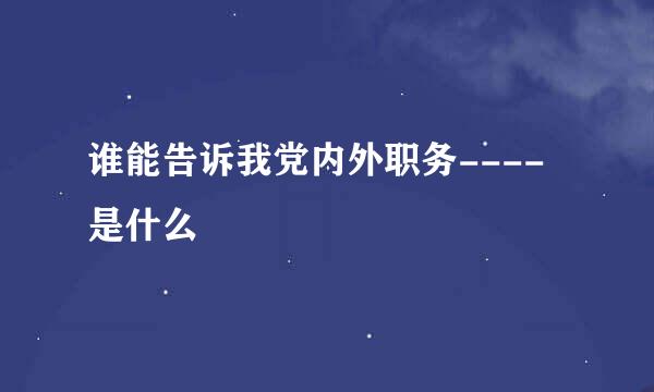 谁能告诉我党内外职务----是什么