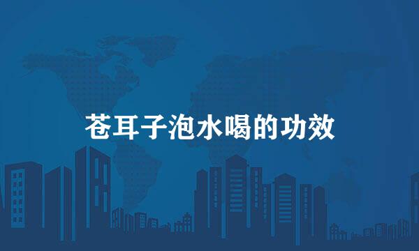 苍耳子泡水喝的功效