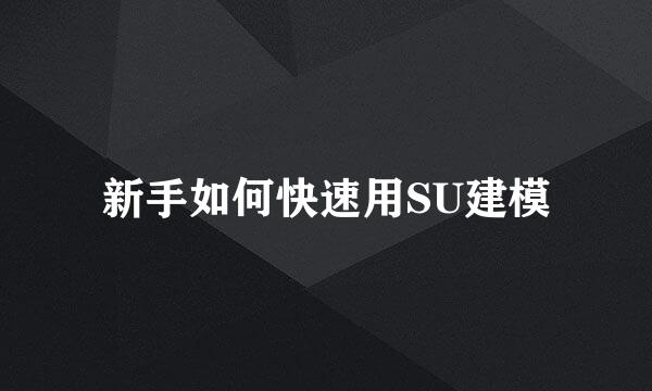新手如何快速用SU建模