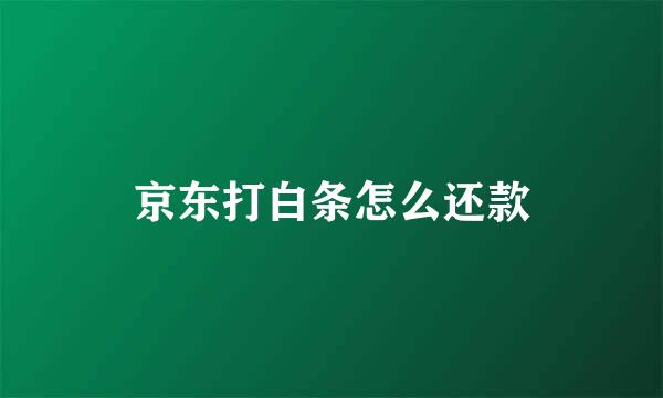 京东打白条怎么还款