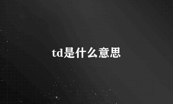 td是什么意思
