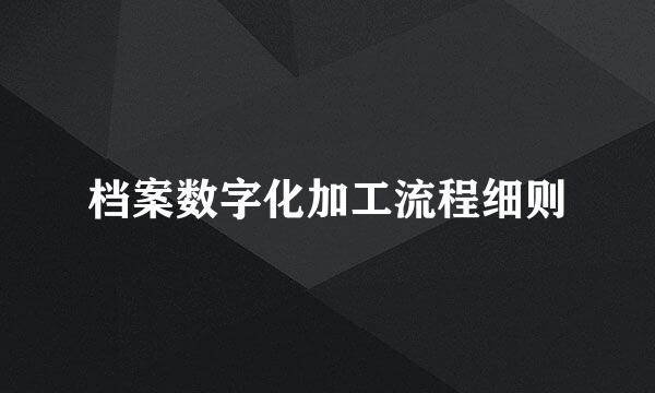 档案数字化加工流程细则