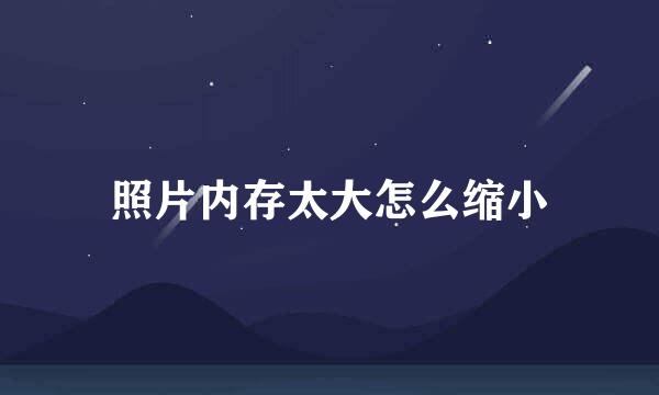 照片内存太大怎么缩小