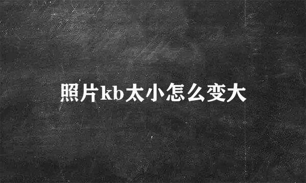 照片kb太小怎么变大