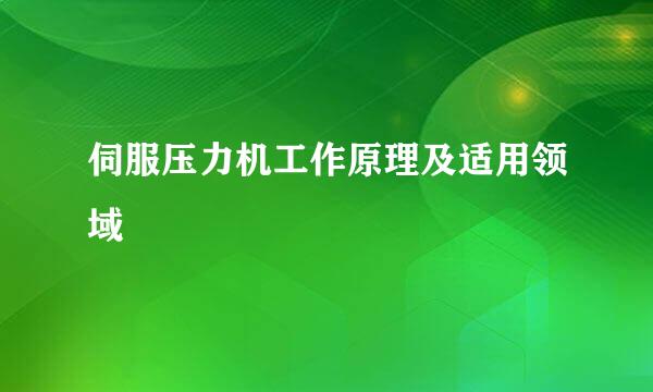 伺服压力机工作原理及适用领域