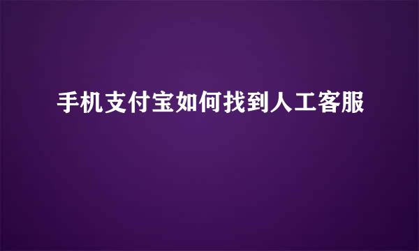 手机支付宝如何找到人工客服
