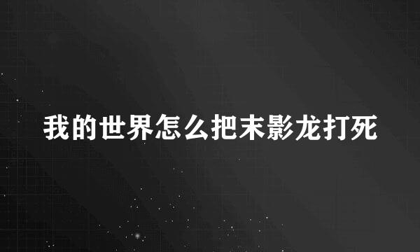 我的世界怎么把末影龙打死