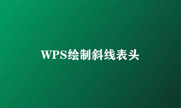 WPS绘制斜线表头