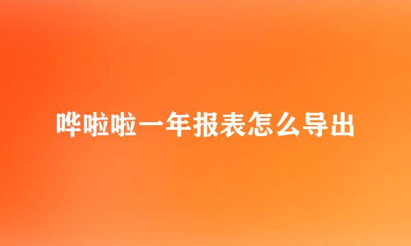 哗啦啦一年报表怎么导出