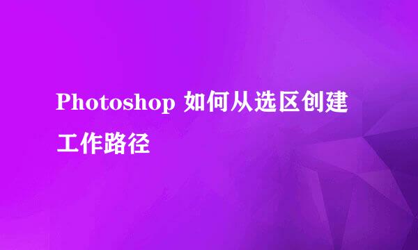 Photoshop 如何从选区创建工作路径