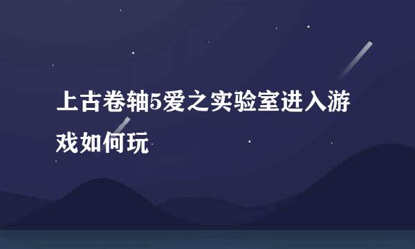 上古卷轴5爱之实验室进入游戏如何玩
