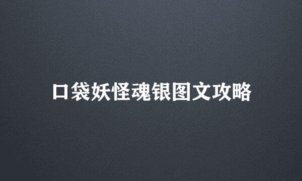 口袋妖怪魂银图文攻略