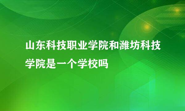 山东科技职业学院和潍坊科技学院是一个学校吗