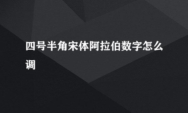 四号半角宋体阿拉伯数字怎么调