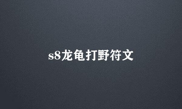 s8龙龟打野符文