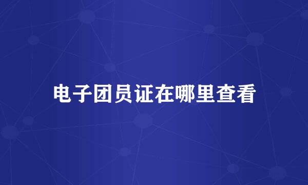 电子团员证在哪里查看