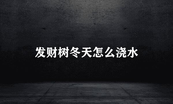 发财树冬天怎么浇水