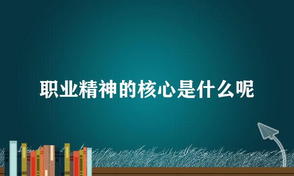 职业精神的核心是什么呢