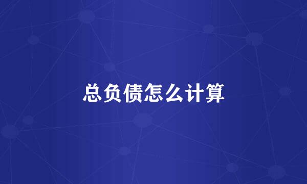 总负债怎么计算