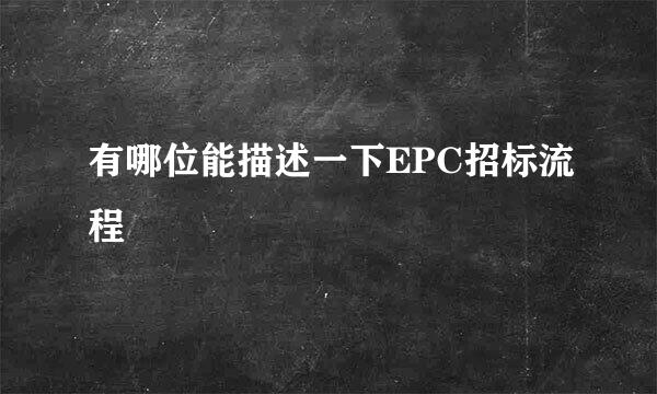 有哪位能描述一下EPC招标流程