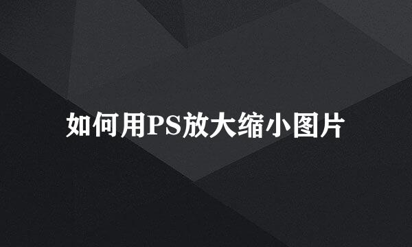 如何用PS放大缩小图片