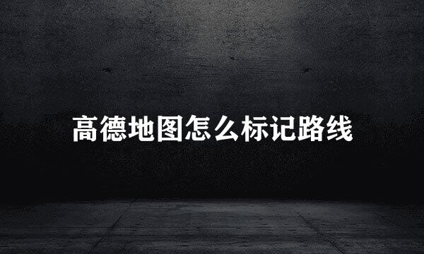 高德地图怎么标记路线
