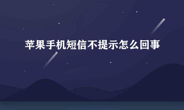 苹果手机短信不提示怎么回事
