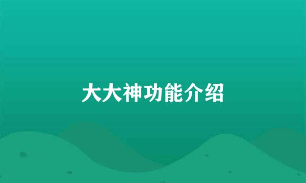 大大神功能介绍