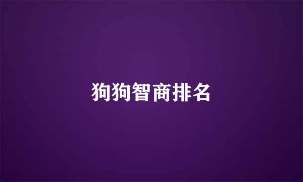 狗狗智商排名