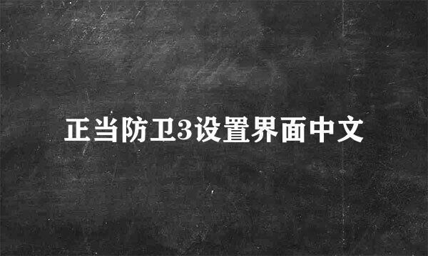 正当防卫3设置界面中文