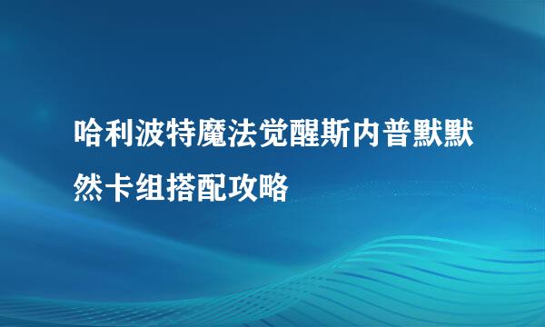 哈利波特魔法觉醒斯内普默默然卡组搭配攻略