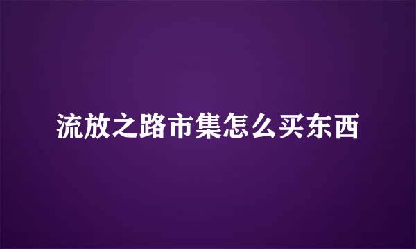 流放之路市集怎么买东西