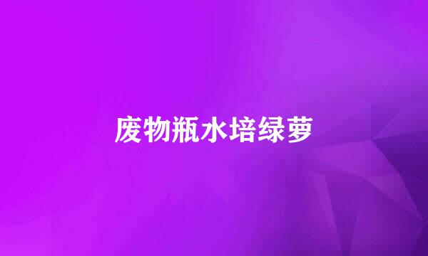 废物瓶水培绿萝