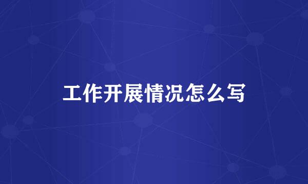 工作开展情况怎么写