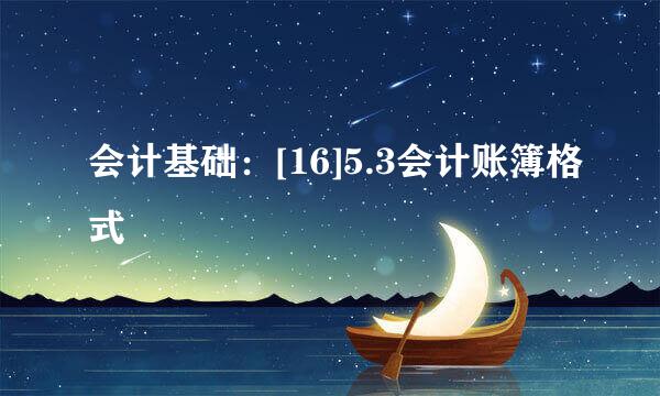 会计基础：[16]5.3会计账簿格式